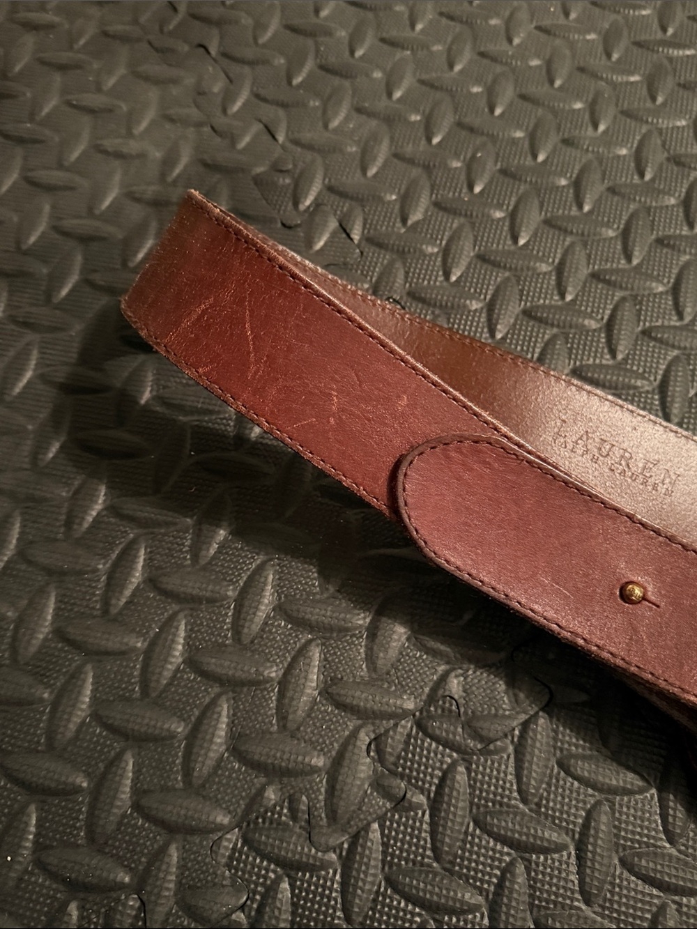 Ralph Lauren Leather Belt Strap in Dark Brown with Brass Buckle - Picture 3 of 5